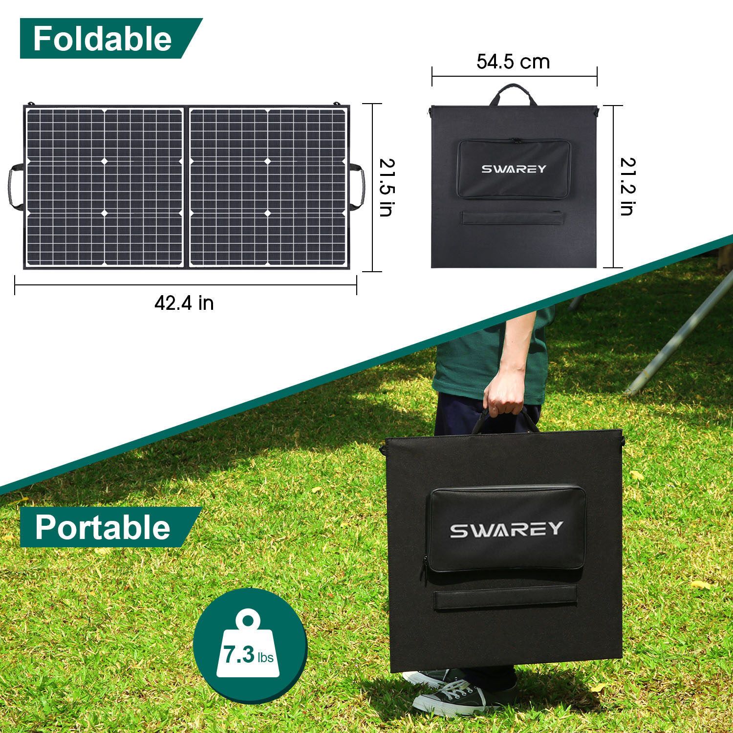 SWAREY 100W Foldable Solar Panel Portable Solar Charger for Power Station Laptop Phone Camping image4