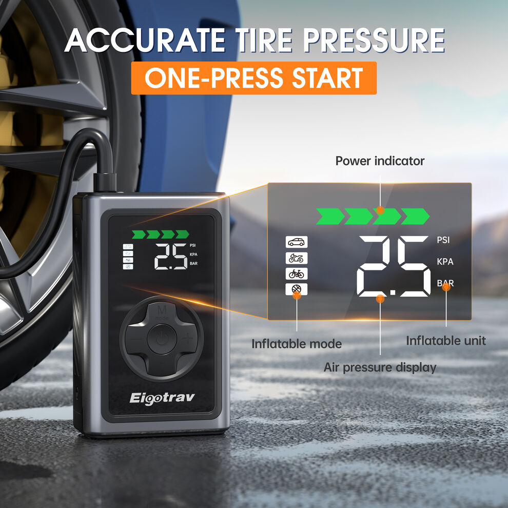 Tire Inflator 4000Mah Eigotrav Portable Air Compressor image3