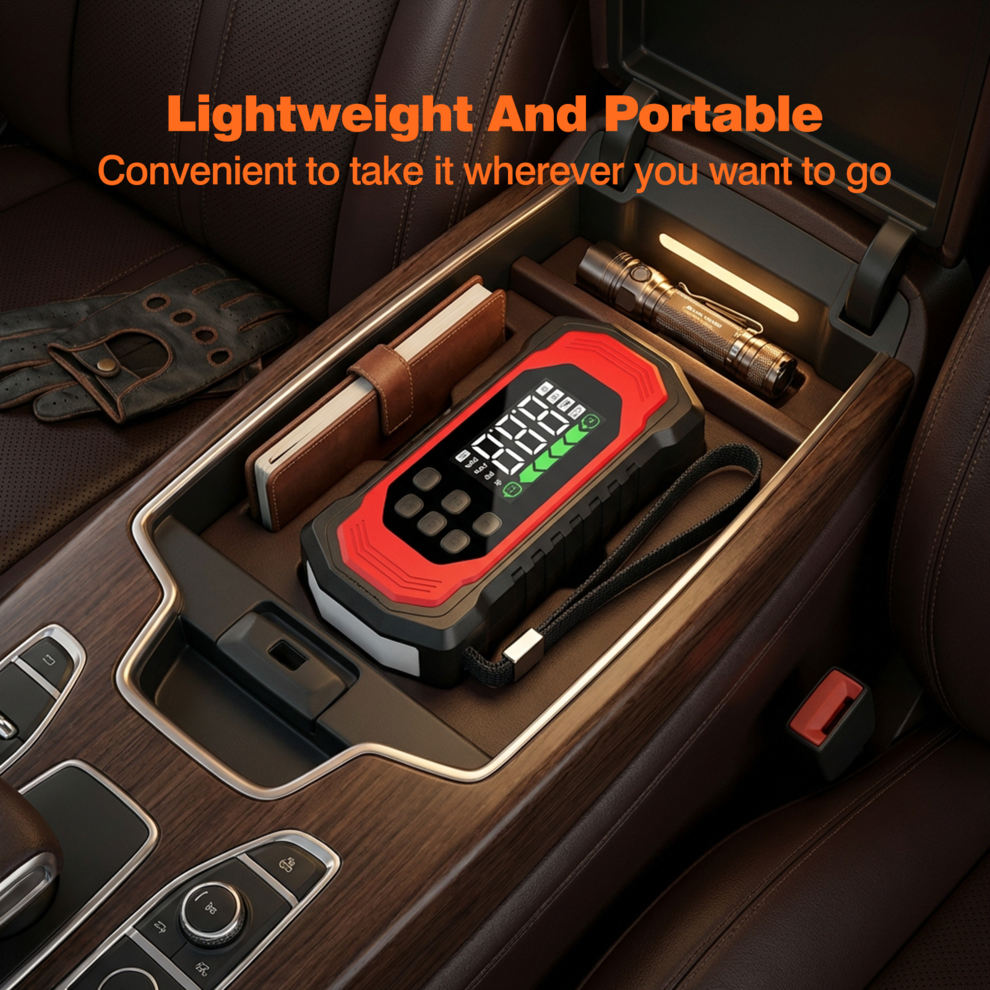 9000A Jump Starter Power Pack with 150PSI Air Compressor, 9-in-1 Car Battery Booster (All Gas/14L Diesel), 12V Portable Car Starter Power Bank with Air Inflator/Deflator, 30W Fast Charging image7