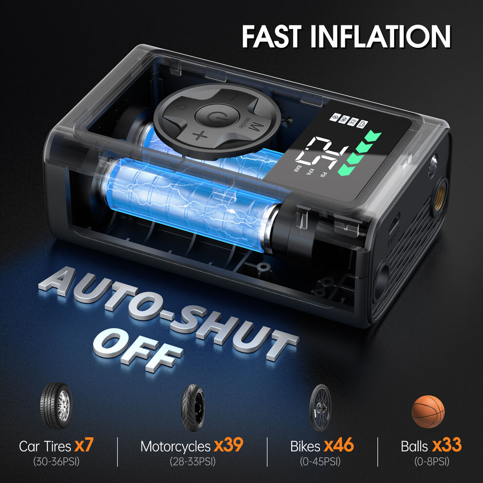 Tire Inflator 4000Mah Eigotrav Portable Air Compressor image8