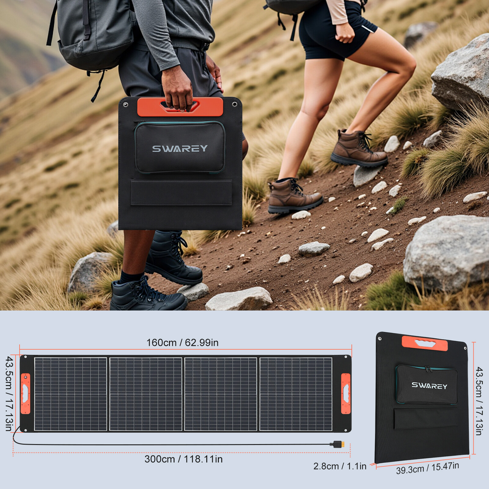 SWAREY 100W Portable Foldable Solar Panel for Power Station Phone Tablet Camping image6