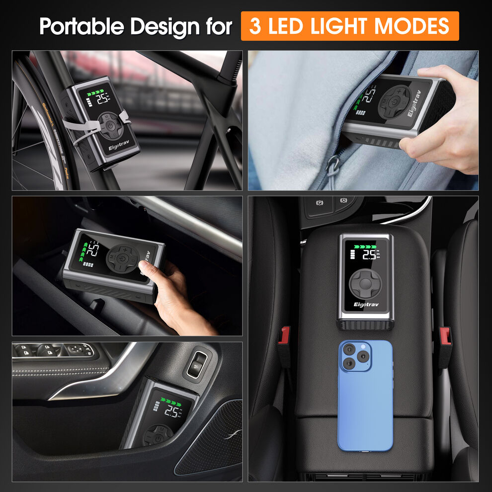 Tire Inflator 4000Mah Eigotrav Portable Air Compressor image5