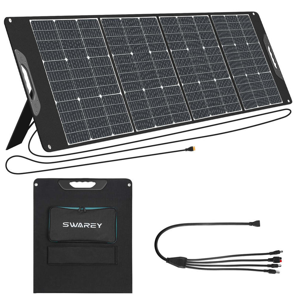 SWAREY 200W Foldable Solar Panel 18W USB-C for Power Station Phone RV Camping image1