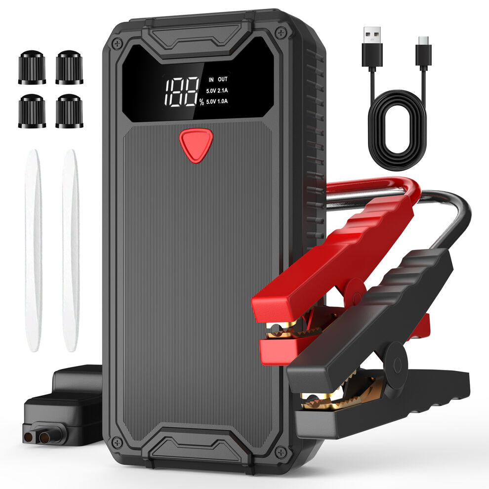 Jump Starter Power Pack, 6000A Car Battery Booster (10L Gas/8.5L Diesel) 12V Portable Car Jump Starter Power Bank with LCD Display, LED Light image1
